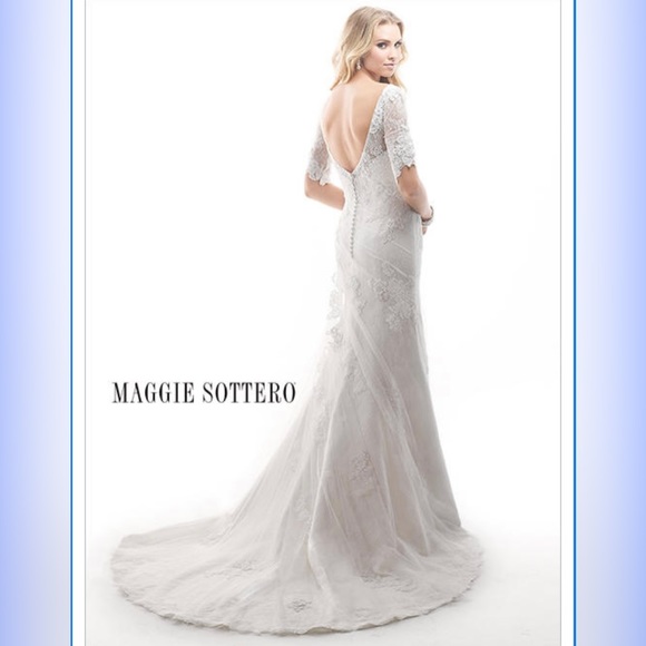 Maggie Sottero ‘Theda’ Wedding Dress Sz 12 Ivory - Picture 15 of 16